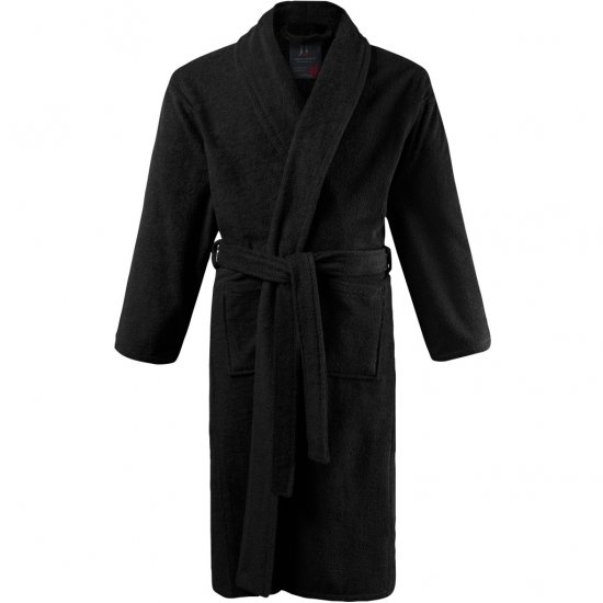 JP1880 Bathrobe Extra Soft Terry Cloth Black - Ondergoed & zwem - Grote Maten Ondergoed Heren