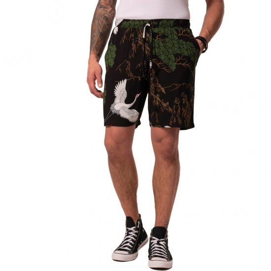 JP1880 Bermuda Shorts All-over Print Black - Shorts - Grote Maten Korte Broeken Heren