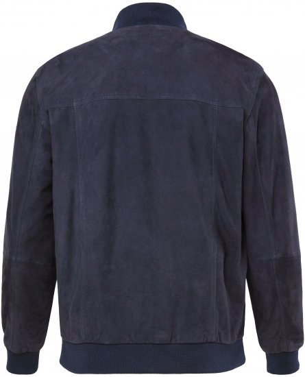 JP1880 Soft Goatskin Suede Leather Jacket Navy - Leren jassen - Leren jassen in grote maten