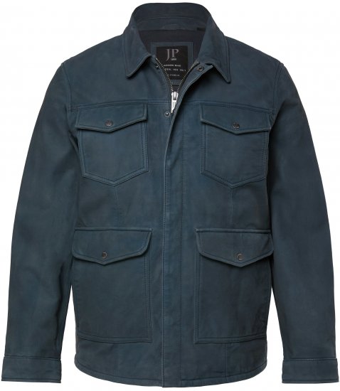 JP1880 Fine Lamb Leather Jacket Deep Sea Blue - Jassen - Grote Maten Herenjassen