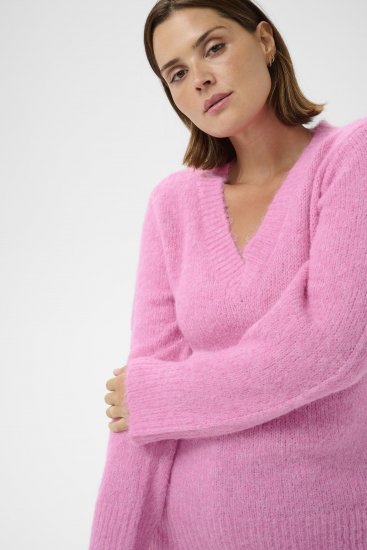 Kaffe Curve Emilia Pullover Pink Power Melange - Gebreide truien - 