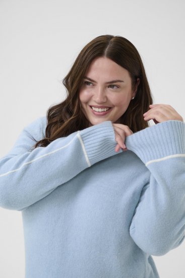 Kaffe Curve Jina Knit Pullover Powder Blue Melange - Gebreide truien - 