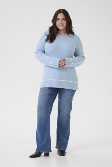Kaffe Curve Jina Knit Pullover Powder Blue Melange - Gebreide truien - 