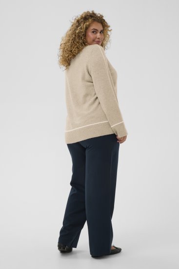 Kaffe Curve Jina Knit Pullover Feather Grey Melange - Gebreide truien - 