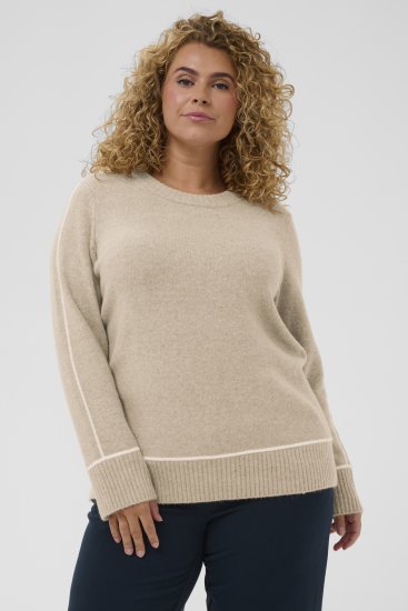 Kaffe Curve Jina Knit Pullover Feather Grey Melange - Gebreide truien - 