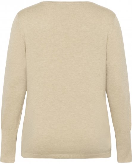 Kaffe Curve Lizzy Long Sleeve Pullover Feather Grey Melange - Gebreide truien - 