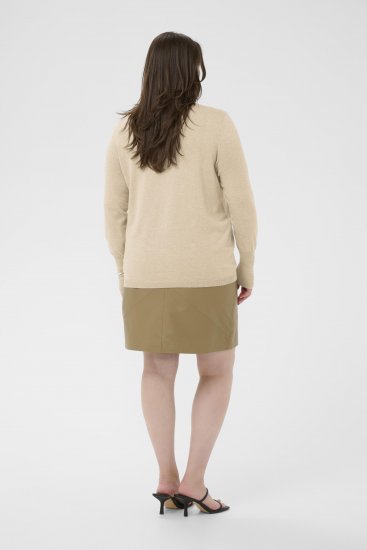 Kaffe Curve Lizzy Long Sleeve Pullover Feather Grey Melange - Gebreide truien - 