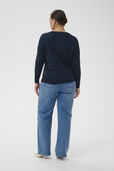 Kaffe Curve Lizzy Long Sleeve Pullover Midnight Marine - Gebreide truien - 
