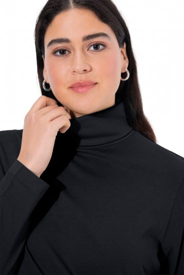 Ulla Popken Basic Long Sleeve Slim Fit Turtleneck Black - Sweaters & hoodies - Warme Sweaters, Hoodies & Truien