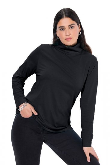 Ulla Popken Basic Long Sleeve Slim Fit Turtleneck Black - Sweaters & hoodies - Warme Sweaters, Hoodies & Truien