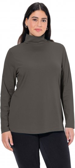 Ulla Popken Basic Long Sleeve Slim Fit Turtleneck Graphite Grey - Sweaters & hoodies - 