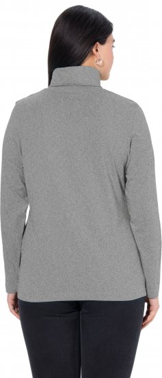 Ulla Popken Basic Long Sleeve Slim Fit Turtleneck Light Grey Melange - Sweaters & hoodies - 