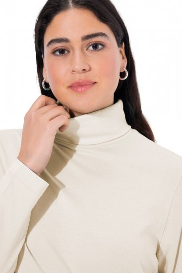 Ulla Popken Basic Long Sleeve Slim Fit Turtleneck Natural - Sweaters & hoodies - Warme Sweaters, Hoodies & Truien