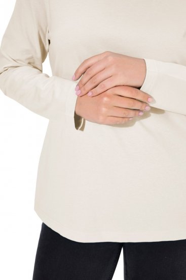 Ulla Popken Basic Long Sleeve Slim Fit Turtleneck Natural - Sweaters & hoodies - Warme Sweaters, Hoodies & Truien