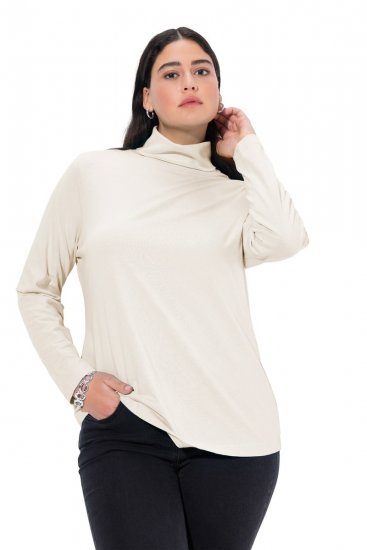 Ulla Popken Basic Long Sleeve Slim Fit Turtleneck Natural - Sweaters & hoodies - Warme Sweaters, Hoodies & Truien