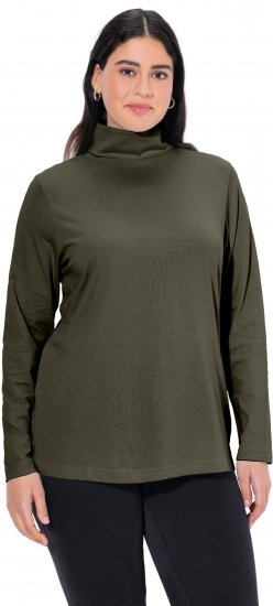 Ulla Popken Basic Long Sleeve Slim Fit Turtleneck Olive - Sweaters & hoodies - 