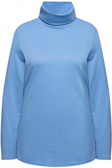 Ulla Popken Basic Long Sleeve Slim Fit Turtleneck Light Cornflower - Sweaters & hoodies - 