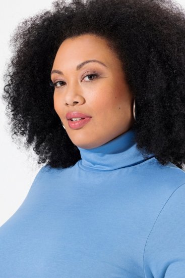 Ulla Popken Basic Long Sleeve Slim Fit Turtleneck Light Cornflower - Sweaters & hoodies - Warme Sweaters, Hoodies & Truien
