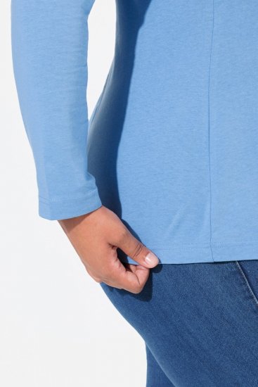 Ulla Popken Basic Long Sleeve Slim Fit Turtleneck Light Cornflower - Sweaters & hoodies - Warme Sweaters, Hoodies & Truien
