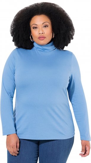 Ulla Popken Basic Long Sleeve Slim Fit Turtleneck Light Cornflower - Sweaters & hoodies - 