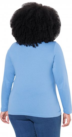Ulla Popken Basic Long Sleeve Slim Fit Turtleneck Light Cornflower - Sweaters & hoodies - 