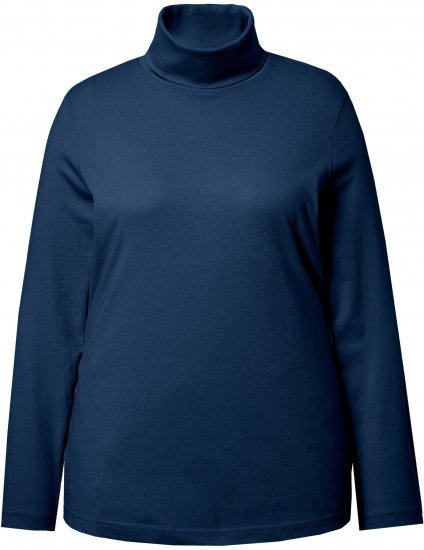 Ulla Popken Basic Long Sleeve Slim Fit Turtleneck Dark Blue - Sweaters & hoodies - 