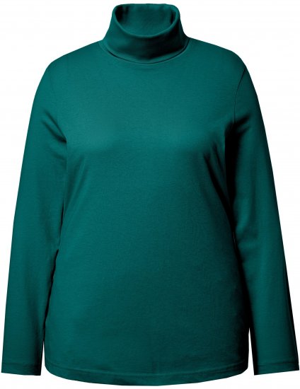 Ulla Popken Basic Long Sleeve Slim Fit Turtleneck Teal Green - Sweaters & hoodies - 
