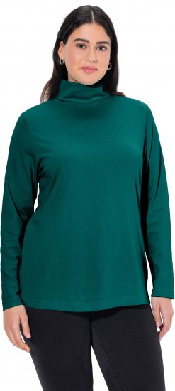 Ulla Popken Basic Long Sleeve Slim Fit Turtleneck Teal Green - Sweaters & hoodies - 