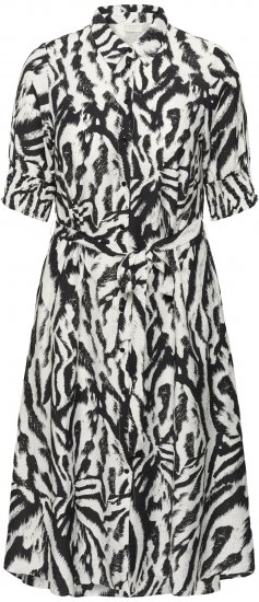 Kaffe Curve Alia Shirt Dress Black Chalk Animal - Midi jurken - 