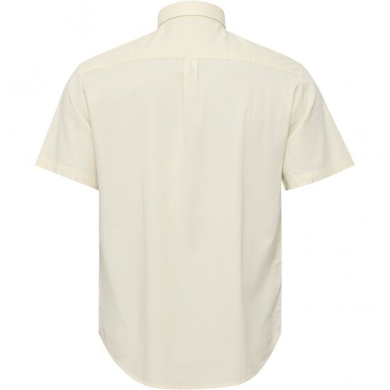 North Latitude Shirt Linen Cotton Short Sleeve Off-White - Hemden - Overhemden Grote Maten Heren