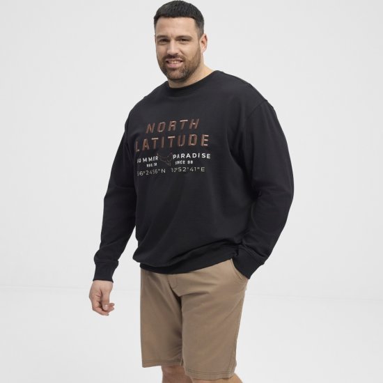 North Latitude Sweatshirt Black TALL - HERENKLEDING MT-6XLT - Tall Kleding Heren