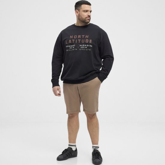 North Latitude Sweatshirt Black TALL - HERENKLEDING MT-6XLT - Tall Kleding Heren