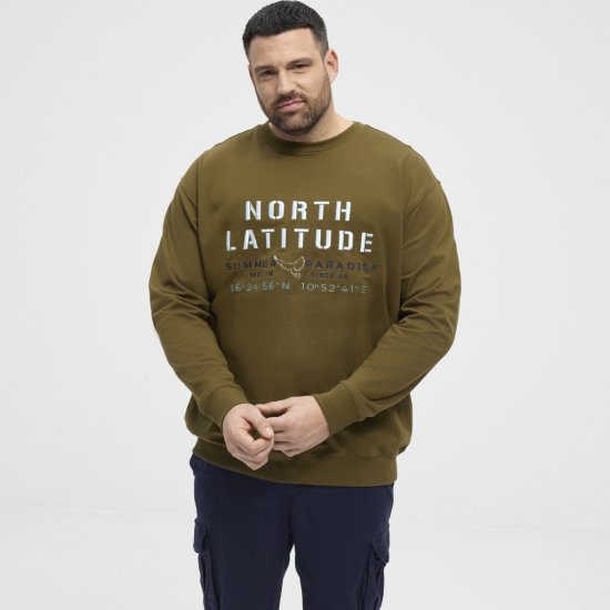 North Latitude Sweatshirt Army Green - Sweaters & hoodies - Sweaters & Hoodies Grote Maten Heren