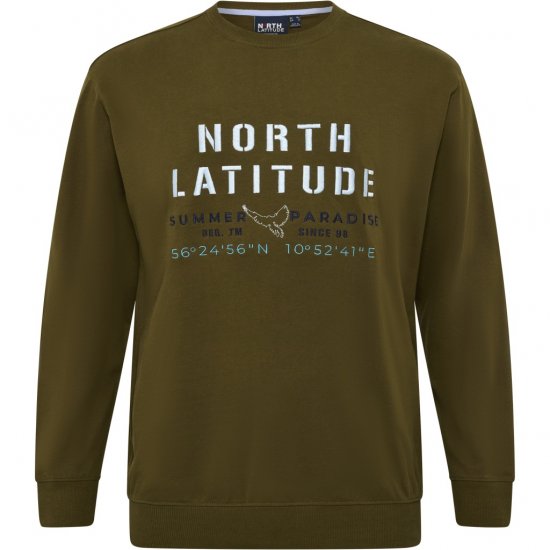 North Latitude Sweatshirt Army Green - Sweaters & hoodies - Sweaters & Hoodies Grote Maten Heren