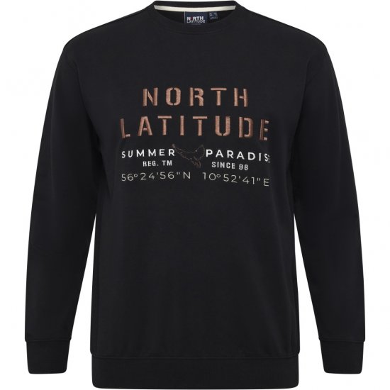 North Latitude Sweatshirt Black TALL - HERENKLEDING MT-6XLT - Tall Kleding Heren