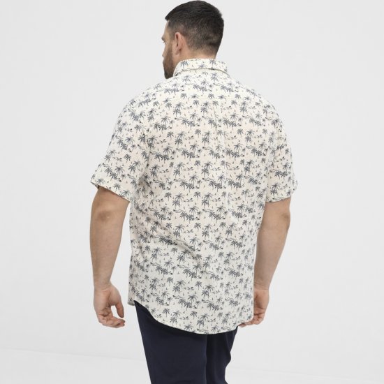 North Latitude Shirt Short Sleeve Off White - Hemden - Overhemden Grote Maten Heren