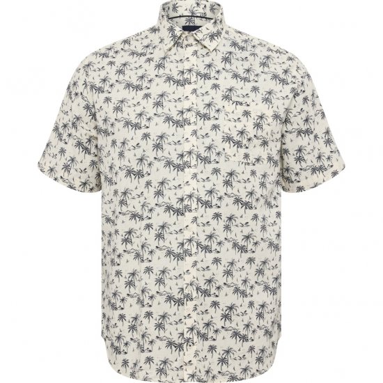 North Latitude Shirt Short Sleeve Off White - Hemden - Overhemden Grote Maten Heren