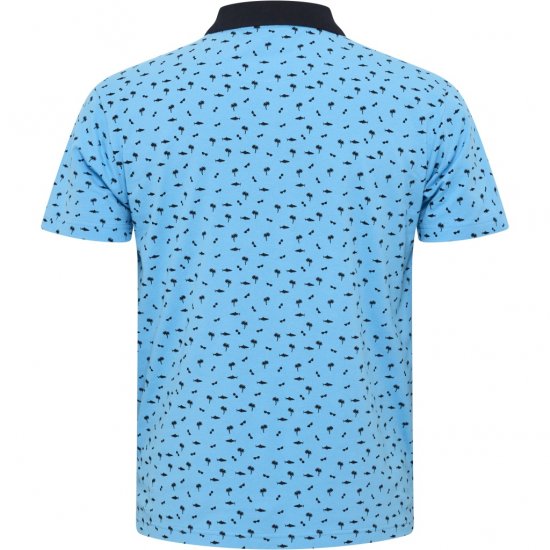 North Latitude Polo Pique Printed Turquoise - Polo shirts - Grote Maten Poloshirts Heren