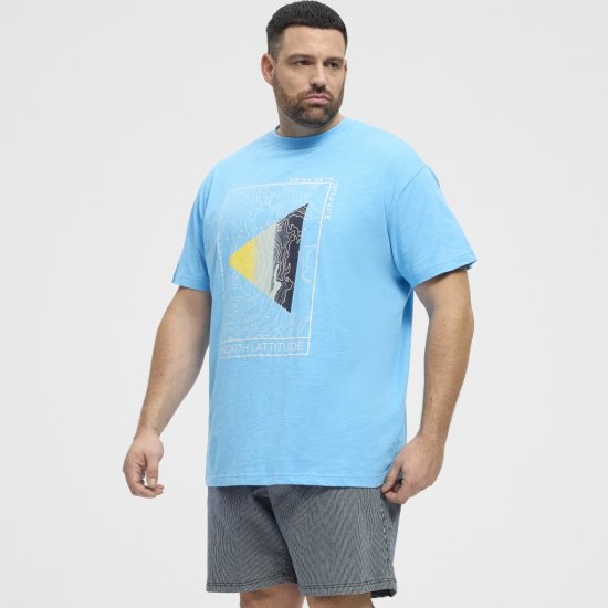 North Latitude T-Shirt Printed Turquoise - T-shirts - Grote Maten T-shirts Heren