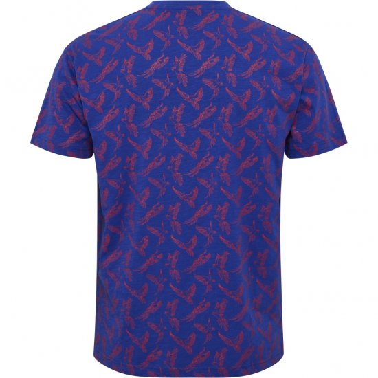 North Latitude T-Shirt Printed Allover Blue - T-shirts - Grote Maten T-shirts Heren