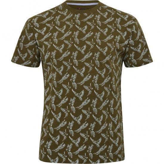 North Latitude T-shirt Allover Printed Green - T-shirts - Grote Maten T-shirts Heren