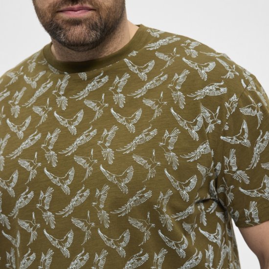North Latitude T-shirt Allover Printed Green - T-shirts - Grote Maten T-shirts Heren