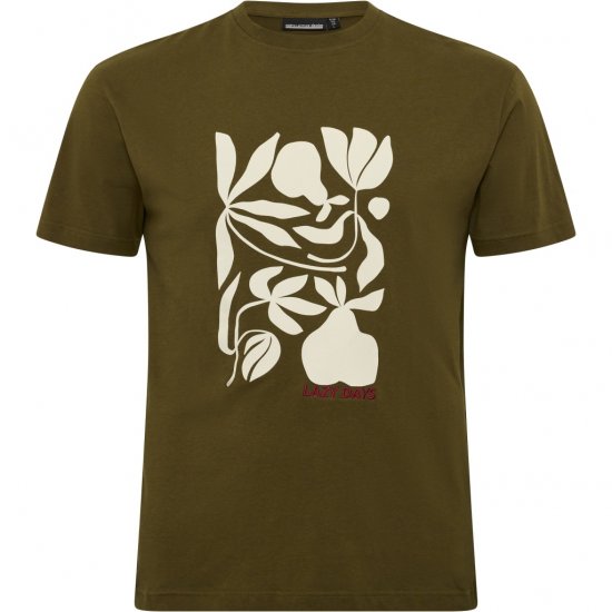 North Latitude T-Shirt Lazy Days Green - T-shirts - Grote Maten T-shirts Heren