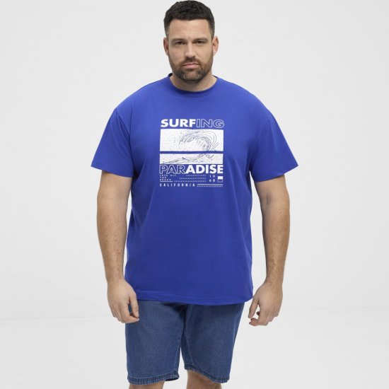 North Latitude T-Shirt Printed Blue - T-shirts - Grote Maten T-shirts Heren