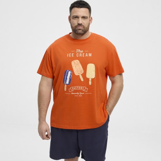 North Latitude T-Shirt Ice Cream Orange - T-shirts - Grote Maten T-shirts Heren