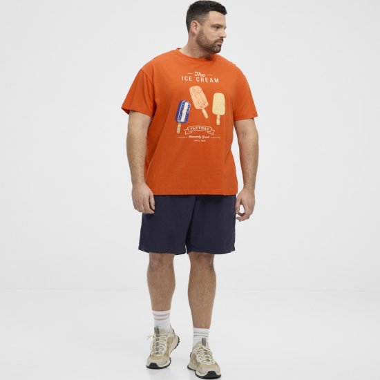 North Latitude T-Shirt Ice Cream Orange - T-shirts - Grote Maten T-shirts Heren