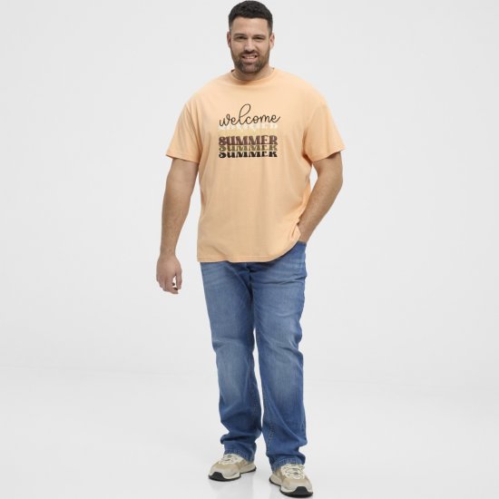 North Latitude T-Shirt Summer Peach - T-shirts - Grote Maten T-shirts Heren