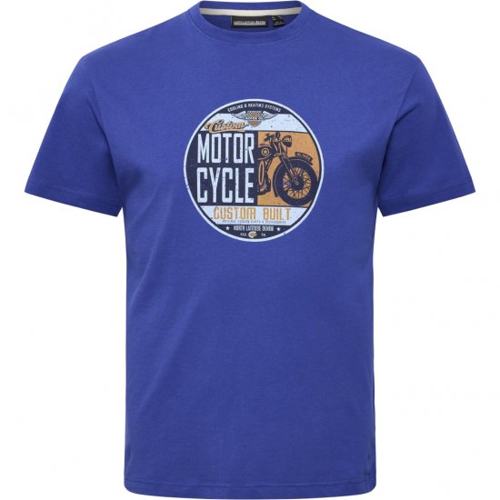 North Latitude T-shirt Motorcycle Blue - T-shirts - Grote Maten T-shirts Heren