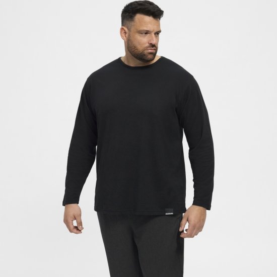 North Latitude T-Shirt Long Sleeve Black - T-shirts - Grote Maten T-shirts Heren