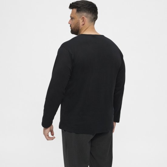 North Latitude T-Shirt Long Sleeve Black - T-shirts - Grote Maten T-shirts Heren